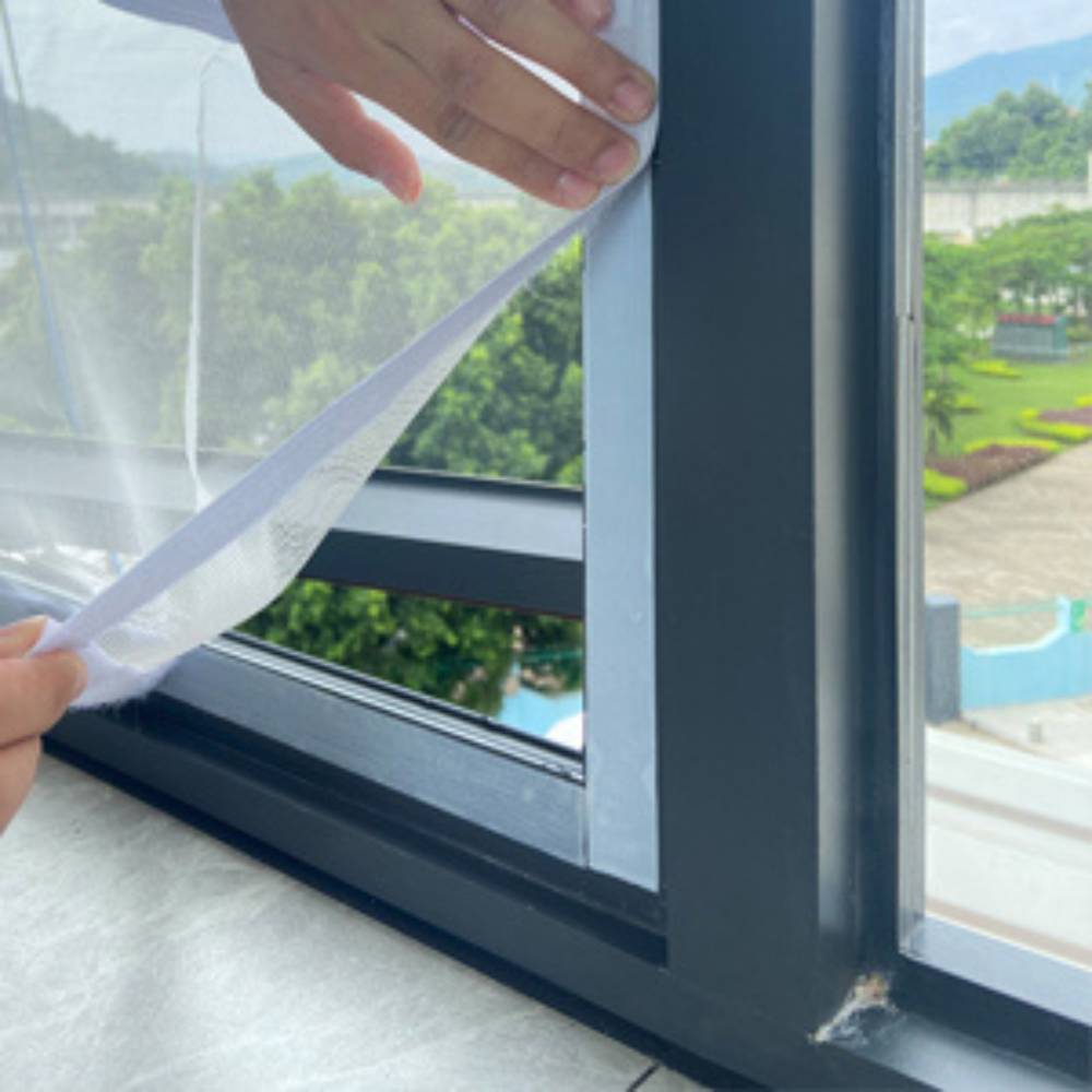 Velcro Window Screen - Black Edge / Standard Mesh (Grey) / 100cm x 100cm: image 2
