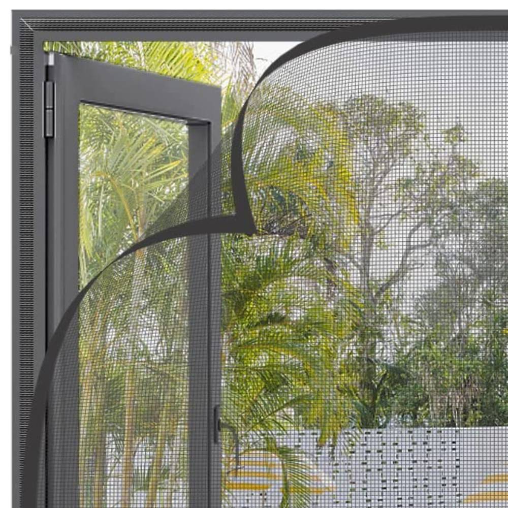 Velcro Window Screen - Black Edge / Standard Mesh (Grey) / 100cm x 100cm: image 4